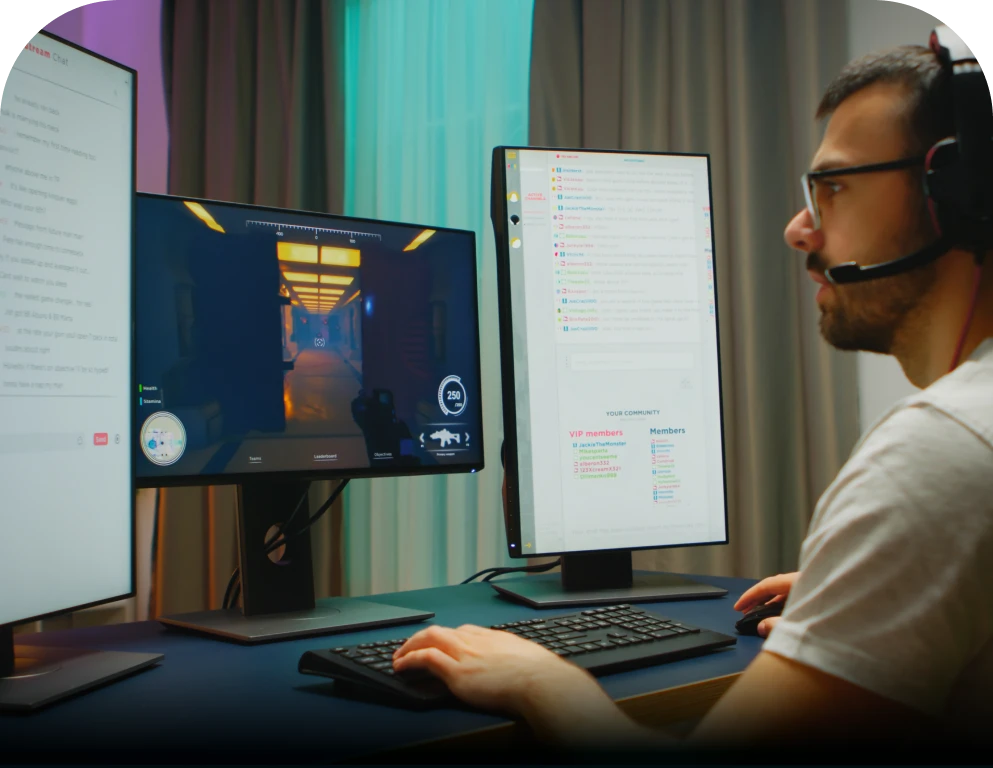 Game design, programming, 3D graphics, gameplay mechanics, and interactive media.